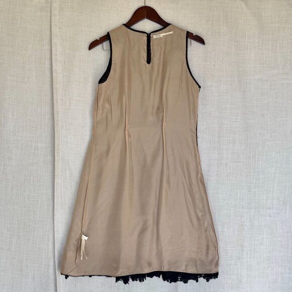 Leon Max Limited Edition Y2k Black Sleeveless Floral Applique Midi Dress Size 10 - Picture 11 of 17